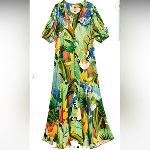Vintage toucans midi dress vintage toucans